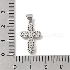 Pendentifs croix en laiton micro pavé de zircone cubique transparente&nbsp;KK-D431-042P