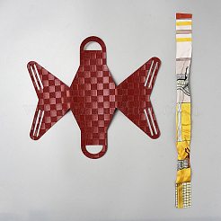 Geschenktüten aus kariertem PU-Leder mit Schleife (zufälliges Muster)&nbsp;CON-WH20002-16A