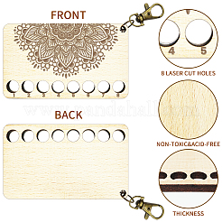 Ablagefächer für Stickgarn aus Holz mit Mandala-Blumenmuster und 8 Position&nbsp;TOOL-WH0056-001