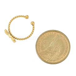 Offene Manschettenringe aus 304 Edelstahl mit Schleife für Damen&nbsp;LS-RJEW-G338-08G