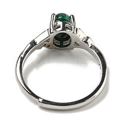 Anelli ovali regolabili in malachite naturale&nbsp;RJEW-Q818-01P-07A