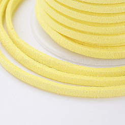 3x1.5 mm gelbe Flach Fauxveloursleder Kabel&nbsp;X-LW-R003-38