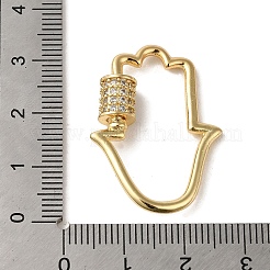 Verschlüsseanhänger mit Mikropavé aus Messing mit klaren Kubisch Zirkonia&nbsp;KK-R162-028B-G