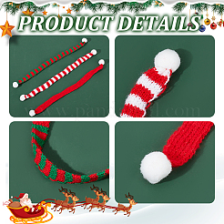 30 Stück 3 Stil Mini Weihnachten gestreiften Strickschal&nbsp;DIY-NB0008-79