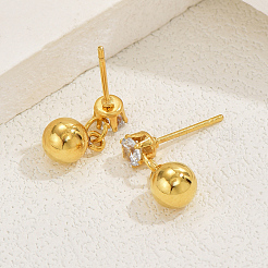 Elegante und vielseitige runde Ohrstecker aus 201 Edelstahl&nbsp;QQ2753