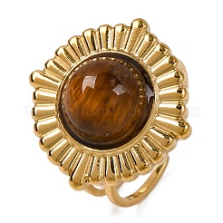 Runde Fingerringe aus Natursteinen&nbsp;RJEW-Q822-20G
