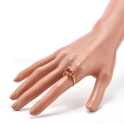 Fingerringe aus facettierten Glasperlen galvanisieren&nbsp;X1-RJEW-TA00014