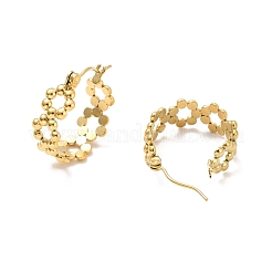 Ionenplattierung (IP) 304 Edelstahl Perlen Ring Creolen für Frauen&nbsp;EJEW-P202-02G