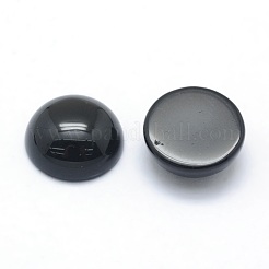 Natürlich gefärbte und erhitzte schwarze Achat-Cabochons&nbsp;G-P393-R02-12mm