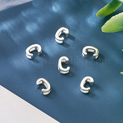 6 Stück: 925 hohle Initialenperlen aus Sterlingsilber&nbsp;STER-TA0001-53C