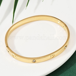 201 Edelstahl mit Strass Armreifen für Damen&nbsp;X-BJEW-B138-04G