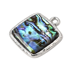 Anhänger aus Edelstahl 304 und natürlicher Paua-Muschel&nbsp;SH-CBA7184-01G-P