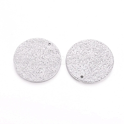 Pendentifs texturés en acier inoxydable 304 résistant au ternissement&nbsp;LS-STAS-I098-01-25mm-P