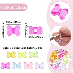 105 pz 7 colori perline acriliche trasparenti&nbsp;TACR-PA0001-32