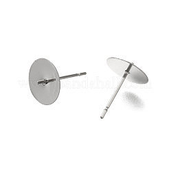 Elementi per orecchini a bottone in acciaio inossidabile 304 anti-appannamento&nbsp;STAS-P370-01F-P