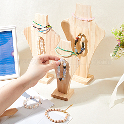 3 Beutel 3 Stile Büste geformt Holz Anhänger Schmuck Display steht&nbsp;ODIS-DC0001-10