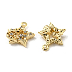 Latón micro pavimenta claro cubic zirconia encantos&nbsp;KK-H460-18G