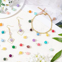 100 Stück natürliche weiße Jade-Anhänger&nbsp;FIND-FH0004-84