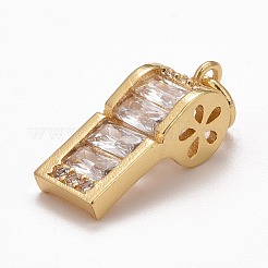 Placage de rack pendentifs en zircone cubique clair en laiton&nbsp;KK-M229-14G
