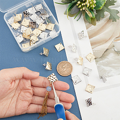 40 Stück Ohrstecker-BeZubehör aus 2-farbiger Legierung&nbsp;FIND-DC0001-97