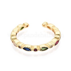 Manschettenringe aus Messing mit Mikropavé-Zirkonia für Damen&nbsp;KK-T071-68G