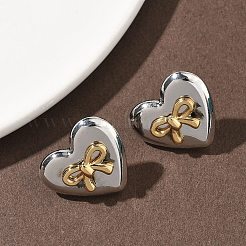 Boucles d'oreilles à tige en acier inoxydable 304 bicolore&nbsp;EJEW-B156-15P