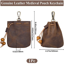 Porte-clés mini-pochette en cuir&nbsp;AJEW-WH20007-13A