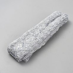 10 mètre de bordure en dentelle losange en polyester scintillant&nbsp;OCOR-WH20022-025B