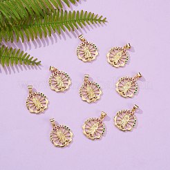 10 ciondoli in ottone con micro pavé di zirconi cubici con placcatura a cremagliera&nbsp;KK-SZ0001-78