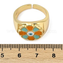 Anelli polsino in ottone smaltato per donna&nbsp;RJEW-L113-032G