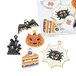 12pcs 6 Stil Halloween Thema Legierung Emaille Anhänger&nbsp;ENAM-FS0001-46