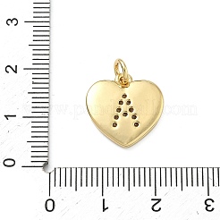 Pendenti in zirconi cubici trasparenti in micro pavè di ottone&nbsp;KK-D229-01G-01