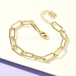 Messing Büroklammer Kette Armbänder&nbsp;BJEW-C138-01G