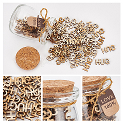 360 pièce de bois brut avec 2 pots en verre contenant des perles&nbsp;WOOD-NB0001-88
