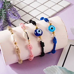 10 stücke 5 farben verstellbare geflochtene nylon schnur armband herstellung&nbsp;AJEW-TA0001-25