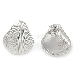 Ohrstecker aus Messing in Muschelform mit Gestellbeschichtung für Damen&nbsp;EJEW-Z059-01P
