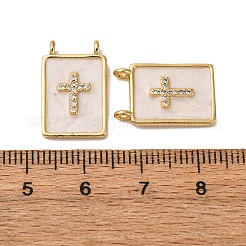 Messing Mikro ebnen Zirkonia Anhänger&nbsp;KK-D390-27G-07