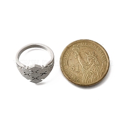 Anillo de acero inoxidable 304 con rombo texturizado para mujer&nbsp;RJEW-L126-06B-P
