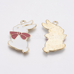 Pendentifs lapin émail en alliage de zinc&nbsp;X-PALLOY-I124-29G