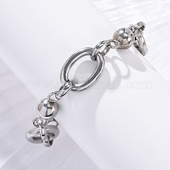 Anlaufgeschützte 304 Edelstahl-Rundgliederkettenarmbänder&nbsp;BJEW-I293-01P