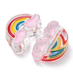 5 pezzo di perle di smalto acrilico trasparente&nbsp;OACR-YW0001-31A
