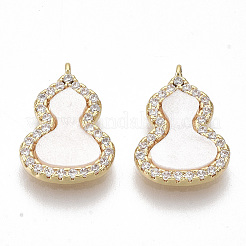 Ciondoli in ottone zirconi chiari micro pavé&nbsp;KK-S355-007G-NF