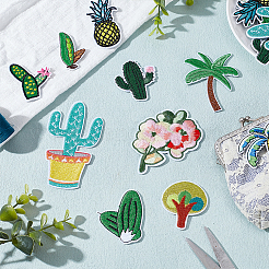 Baum Kaktus Blume Stickerei Stoff zum Aufbügeln/Aufnähen Patches&nbsp;PATC-MA0001-26