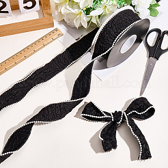 Polyester avec ruban imitation perle en plastique&nbsp;OCOR-WH20013-028E