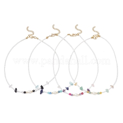 4 collana da donna con 4 stili di pietre preziose miste&nbsp;NJEW-JN05602