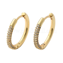 Latón micro pavimenta circonio cúbico pendientes de aro huggie&nbsp;EJEW-K083-36G-B