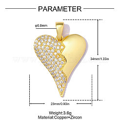 Pendentifs en laiton zircon cubique transparent&nbsp;CU-OY001-49G