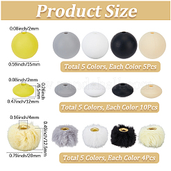 20 pz 5 colori imitazione pelliccia di visone perline europee&nbsp;FIND-PA0001-62A