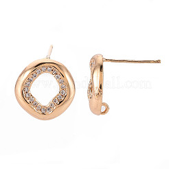 Risultati di orecchini a bottone in ottone micro pavé di zirconi chiari&nbsp;KK-T062-75G-NF