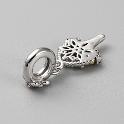 925 europäischer Anhänger mit Pavé-Kubikzirkonia aus Sterlingsilber&nbsp;STER-WH0011-22P